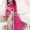 OFF WHITE GEORGETTE ON NET SAREE
