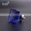 1 1/3 Inch Polished Chrome Dark Blue Cabinet Glass Knobs