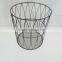 Metal Wire Laundry Basket, Black/white