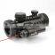 Compact red green dot riflescope with red laser attached