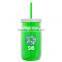 USA Made 27 oz Tritan Mason Jar With Screw-On Lid and Digital Imprint - measurements molded into side of jar