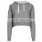 Women Cropped Top Hoodie High Quality Pullover Black Hoodie Sweatshirt