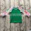 Baby Wholesale 2017 Christmas Icing Ruffle Raglan Polka Dot Green Cotton Long Sleeves T-Shirt