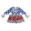 2017 Yawoo new designs ruffle tunic match stripe pants wholesale children clothing usa