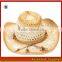 High quality women/men's summer woven straw cowboy hat Australia ranch hat with shapeable brim
