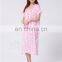 Bamboo fiber pajama button sleep dress for ladies short sleeves