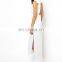 CHEFON long white maxi dress Shirt Dress With Cut Out Back