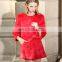 European Style Three Quarter Sleeve Real Fur Coats Ladies Rabbit Fur Coat
