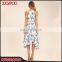 New design halter neck off shoulder casual dress floral print one piece woman dress