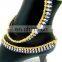 Designer Kundan Beaded Traditional Anklet - Payal-Beautiful Design Gold Plated Kundan Anklets Wholesale