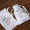 Custom drawstring wedding favor gift packaging reusable white cotton bag