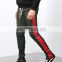 DiZNEW 2019 USA Green and Red Slim Fit Striped Track Jeans Pants Men