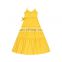 2019 Hot Sale Fashional Summer Dresses For Kids Yellow Braces And Bow Front Design Kids Fancy Dress For Sale