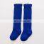 Girl  Solid Ribbed Long Socks Cotton Designer Socks Kids Long Socks