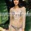 New Fashion Women Beach Dress Hollow Out Loose Knitted Bikini Beach Cover Up Casual, long sleeved Cover Up Long Solid