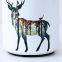 European Simple Style New Cylinder Deer Painting Ceramic Flower Vases Tableware Decoration With Crystal Lid For Home
