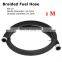 1-3m Universal Oil Line Hose Stainless Steel Braided PTFE Brake Fuel Hose Pipe Oil Cooler Tubing Silver black for Fuel Supply