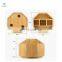 Bamboo Rotating Art Supply Desk Organizer Lazy Susan Pen Holder with 5 Compartments Revolving Desktop Storage Caddy for Pen