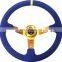 Custom logo suede leather Car steering wheel