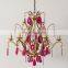 Classic Chandelier 6 Lights Handworked Made in Italy With Silver Finishing Porcelain Luxury High Quality
