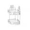 Hot Sales Adhesive Corner Shower Caddy Two Tier Iron Wire Rack in Bathroom