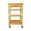 Bamboo Kitchen Serving Cart Kitchen Trolley Rolling Storage Organizer Cart