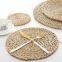 Natural Rattan Round Water Hyacinth Placemat Braided Straw Customized Table Mat