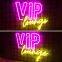 VIP-Лаундж. Нейонный знак для декорации стен. Нейонный световой знак VIP для декорации комнат. Светящийся знак с управлением через USB