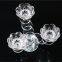 Factory New Design 3 Heads Crown Shaped Glass Crystal Candle Holder Candlestick