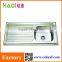 1.0m Single bowl polish stainless steel kitchen sink with drainer HD10050--R