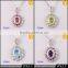 Colord rhinestone jewelry set gemstone necklace charms