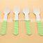 Green Chevron Wooden Forks for pary