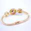 Ladies Accessories 18K Gold Plated Crystal Charm Bangles For Wedding Gift