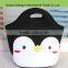 New fabric factory price cute penguin insulated neoprene lunch tote bag