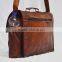 Real Goat Leather Vintage Messenger Shoulder Cross Body Bag Handmade Briefcase Men Laptop Office Bag