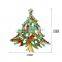 Fashion jewelry gold plated zinc alloy multicolor rhinestone Christmas tree brooch