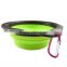2016New Food Grade Eco-friendly Food Grade Folding Colorful Silicone Pet Dog Bowl For Travel