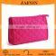 Pink Nylon Gridding Rectangle with Zipper Closure Makeup Pouch/Bag/Case Cosmetic Tool
