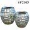 Round custom color fiberglass garden flower pot