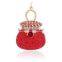 Wholesale New Design Fashion Hot Mini Girl backpack Crystal Rhinestone Metal Keychain Tourist Souvenirs Keychain KC11683