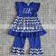 sleeveless blue chevron sport dresses sets girl football outfits