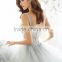 High Quality wedding dress 2016 off shoulder Sexy V neckline tulle skirt wedding dress DM-042 new fashion grey bridal dress