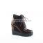 double dots sole leather oxford platform women shoes with lace