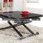 L808H Glass Table - Extendable Size And Height, Glass Metal Dining Coffee Table