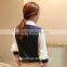 2015 Women royal blue with white half sleeves blouse korean fashion lady shirts