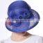 Elegant Blue Sinamay Bucket Hat For Ladies Church And Wedding