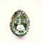Green Amethyst Cut 925 Sterling Silver Ring, Tear Drop Green Gemstone Ring, Designer Oxidized Silver Handmade Jewellery