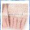 Pink Flower Crochet Winter Warm Knitted Gloves for Young Girls