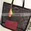 New designer solid mesh beach tote handbag with cosmetic bag