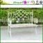 Discounted New Vintage Design Wrought Iron White Folding Bench For Park Patio J24M TS05 X11B PL08-10288